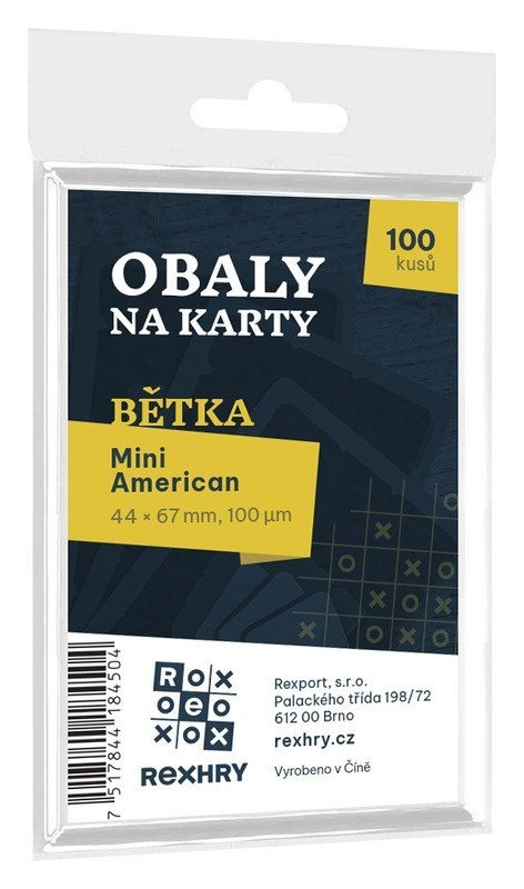 -: Obaly na karty: Bětka (Mini American) 44 x 67 mm