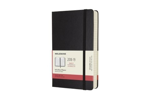 neuveden: Moleskine: Diář denní 2018-2019 tvrdý černý L