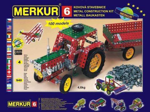 neuveden: Merkur 6 stavebnice, 957 dílů, 100 modelů