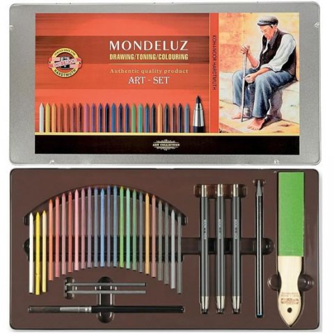 neuveden: Koh-i-noor pastelky MONDELUZ akvarelové kreslířská sada 24 ks v plechové kr