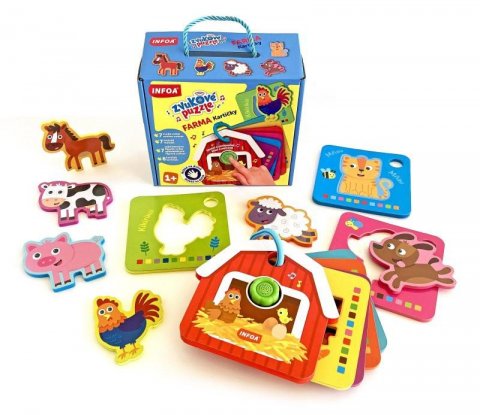 neuveden: Zvukové puzzle Farma - Kartičky