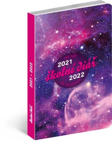neuveden: Školní diář Galaxy (září 2021 - prosinec 2022), 9,8 × 14,5 cm