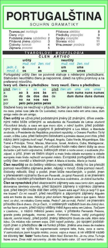 neuveden: PORTUGALŠTINA souhrn gramatiky