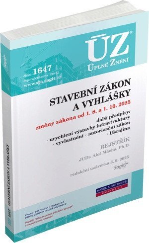 neuveden: ÚZ 1647 Stavební zákon a vyhlášky 2025, rejstřík k zákonu