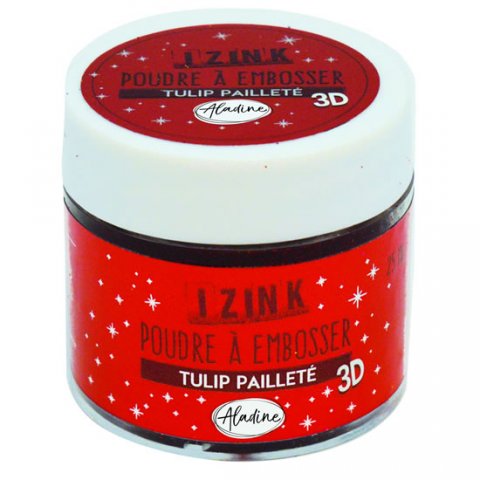 neuveden: Embosovací prášek IZINK - červený třpytivý, 25 ml