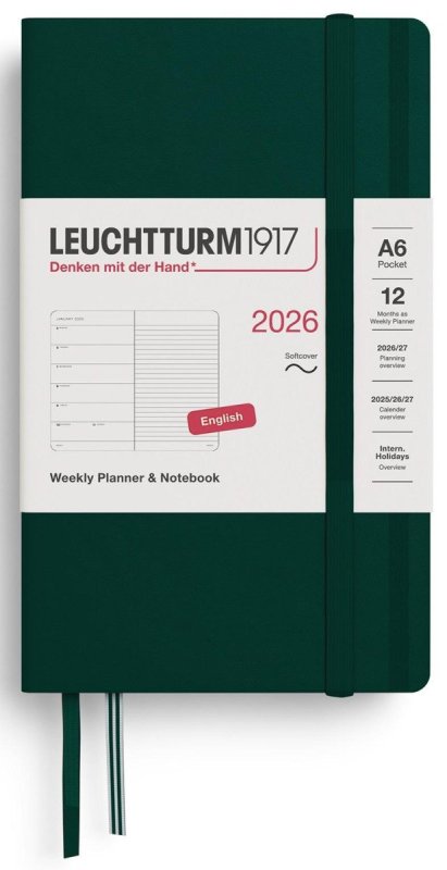 neuveden: Weekly Planner & Notebook 2026 Pocket (A6) Forest Green neuveden: Weekly Planner & Notebook 2026 Pocket (A6) Forest Green