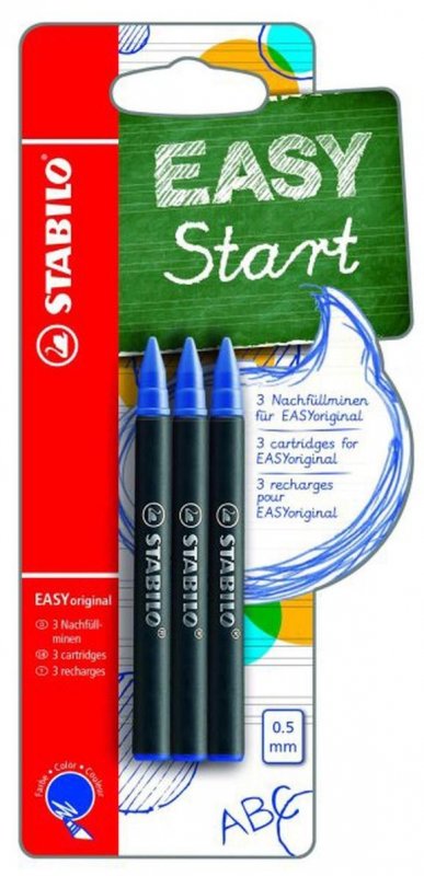 neuveden: Pero STABILO EASYoriginal náplně medium 0,5mm / 3 ks modré v blistru