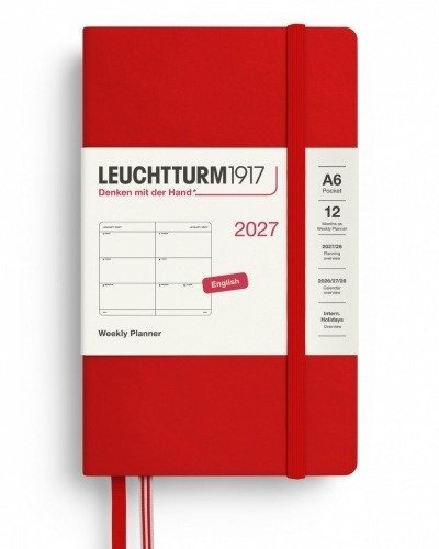 -: Týdenní plánovač Cherry, Pocket A6 2027, anglicky