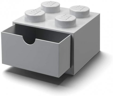 neuveden: Úložný box LEGO stolní 4 se zásuvkou - šedý