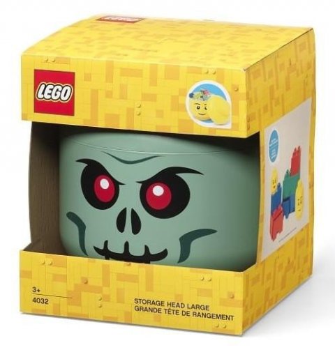 neuveden: LEGO® úložná hlava (velikost L) - zelený kostlivec