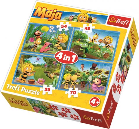 neuveden: Trefl Puzzle Včelka Mája 4v1 (35,48,54,70 dílků)