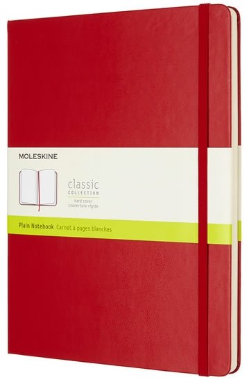neuveden: Moleskine Zápisník červený XL, čistý, tvrdý