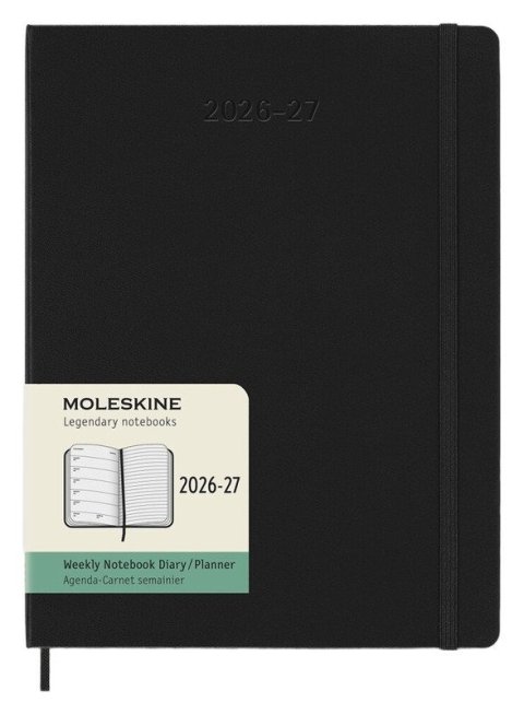 : 18měsíční diář Moleskine 2026-27 - tvrdé desky, XL, týdenní, černý