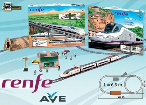 neuveden: Vysokorychlostní vlak Renfe Ave s horským tunelem a stanicí