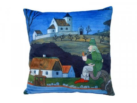 Lada Josef: Polštář Josef Lada Vodník 25x25cm Lada Josef: Polštář Josef Lada Vodník 25x25cm