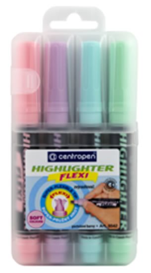 neuveden: Centropen Zvýrazňovač 8542 flexi soft (4 ks)