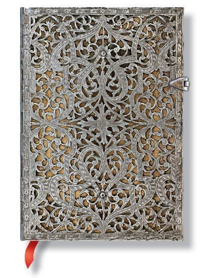 neuveden: Zápisník - Natural Silver Filigree, midi 120x170 Unlined