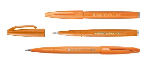 neuveden: Popisovač Pentel Touch Brush - oranžový