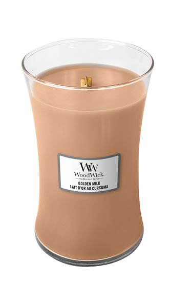 neuveden: WoodWick Golden Milk svíčka váza 609g