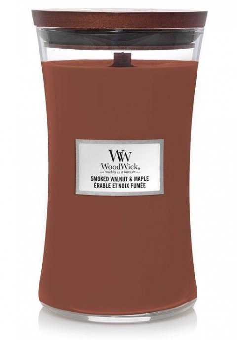 neuveden: WoodWick Smoked Walnut & Maple svíčka váza 609g