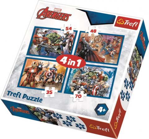 neuveden: Trefl Puzzle Avengers - Jsme tým 4v1 (35,48,54,70 dílků)