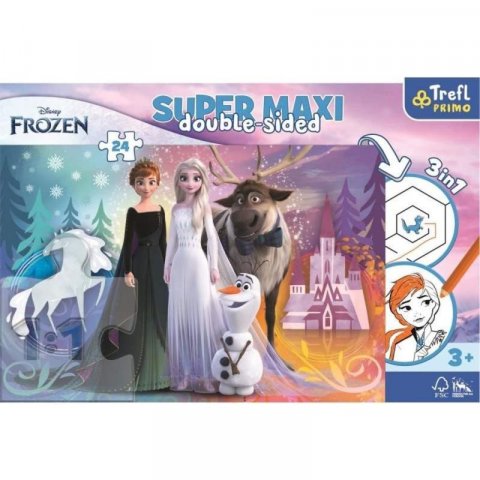 neuveden: Trefl Puzzle Ledové království super maxi 24 dílků - oboustranné