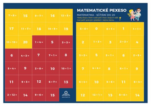 Staněk Martin: Pexeso: Matematika - Sčítání v oboru do 20