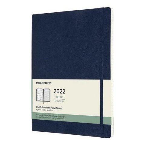 neuveden: Moleskine Plánovací zápisník 2022 modrý XL, měkký
