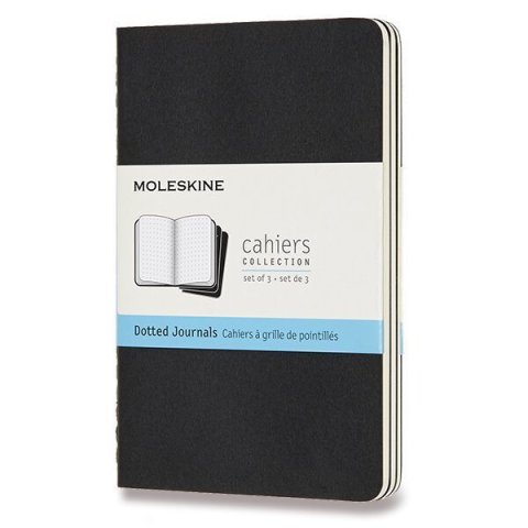 neuveden: Sešity Moleskine Cahier, S, tečkované, 3 ks - černé