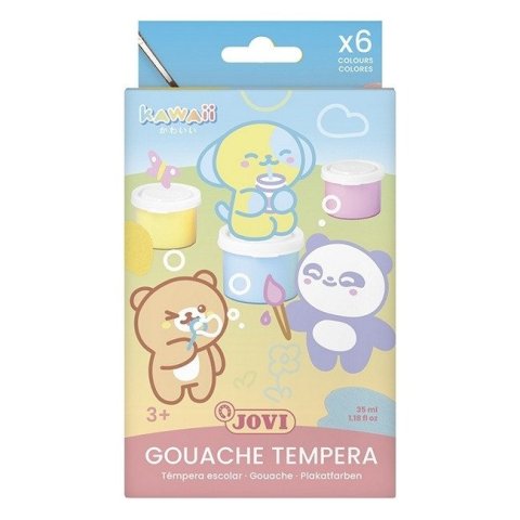 neuveden: JOVI Kawaii temperové barvy 5 x 35 ml + štětec