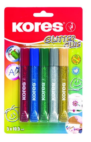 neuveden: Kores Glitter glue 5 x 10,5 ml