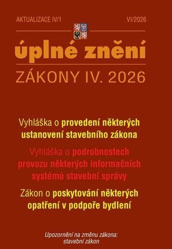 : Aktualizace IV/1 2026 O poskytování některých opatření v podpoře bydlení