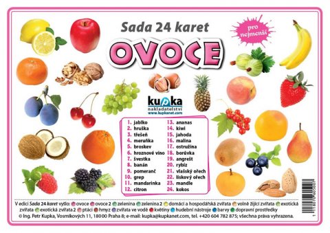 Kupka Petr: Sada 24 karet - ovoce Kupka Petr: Sada 24 karet - ovoce