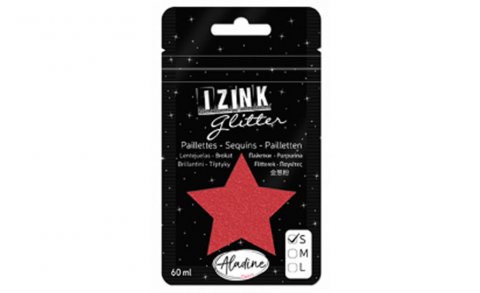 neuveden: Třpytky IZINK Glitter velikost S - čevená, 60 ml