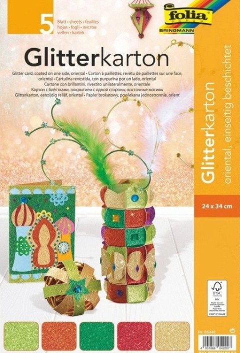 neuveden: Glitrový papír Oriental 5 ks, 24x34 cm