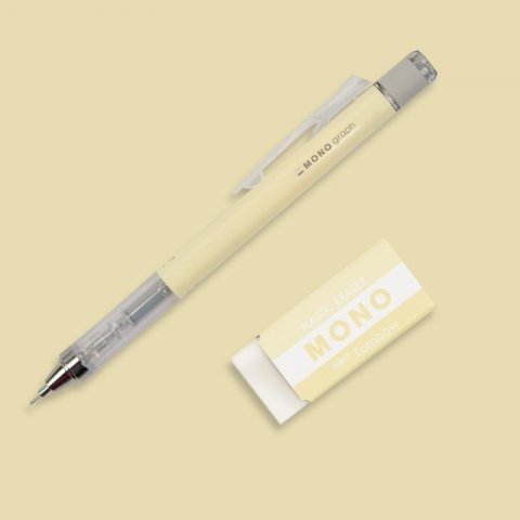 neuveden: Mikrotužka Mono Graph Pastel s gumou - cream yellow, 0,5mm, blistr