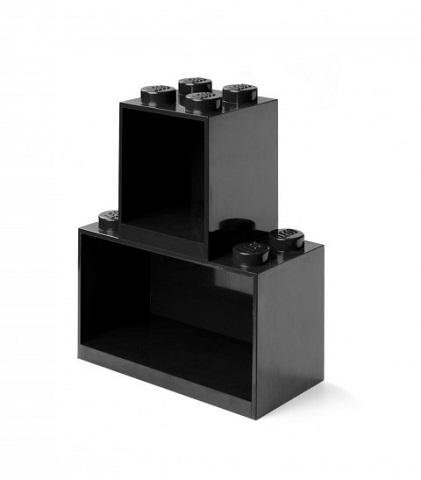 neuveden: Police nástěnná LEGO Brick - černá 2 ks