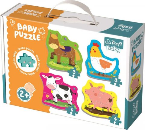 neuveden: Trefl Puzzle Zvířata na farmě 4v1 (3,4,5,6 dílků) Baby