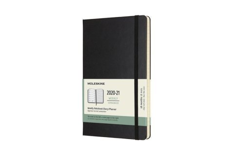 neuveden: Moleskine: Plánovací zápisník 2020-2021 tvrdý černý L