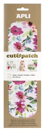 neuveden: APLI Cut&Patch papír 30 x 50 cm - Květiny 3 ks