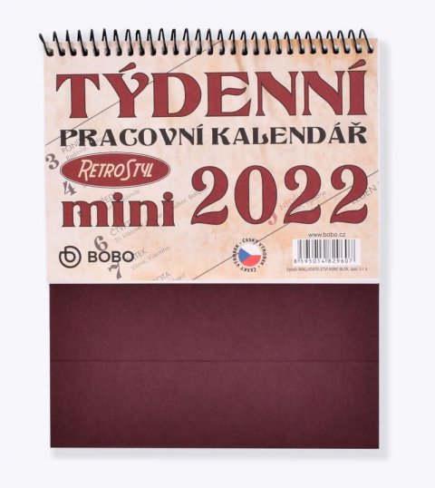 neuveden: Kalendář 2022 Pracovní RETRO MINI - stolní, týdenní