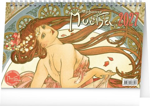 : Kalendář 2027 stolní: Alfons Mucha, 23,1 x 14,5 cm