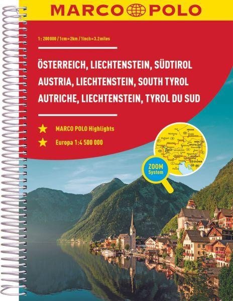 neuveden: Rakousko, Lichtenštejnsko, Jižní Tyrolsko / autoatlas (spirála) 1:200 000