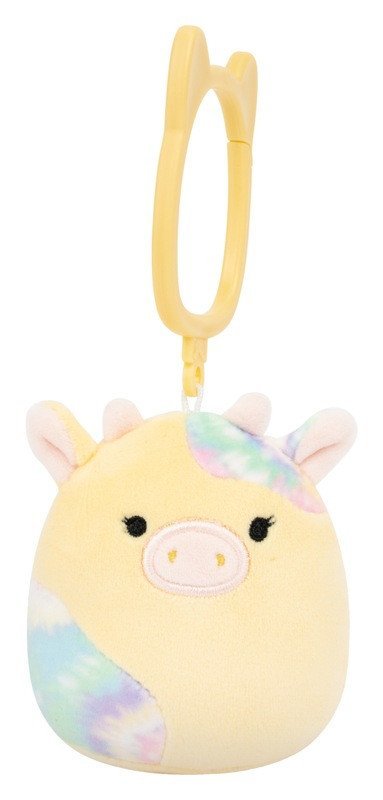 -: Squishmallows Klíčenka Žlutá kravička - Rina