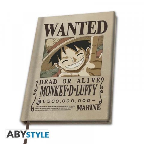 neuveden: One Piece Zápisník Wanted Luffy A5
