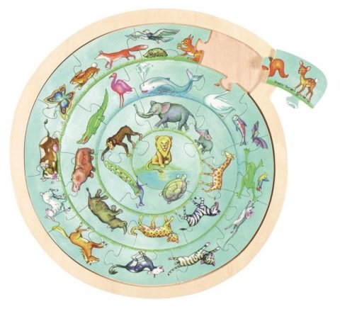 neuveden: Goki Puzzle Zvířecí kruh 27 dílků - dřevěné