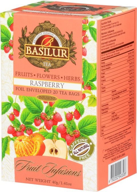 neuveden: BASILUR Fruit Raspberry přebal 20x2g