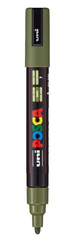 -: Posca popisovač PC-5M, 1,8 - 2,5 mm, khaki zelená (7)