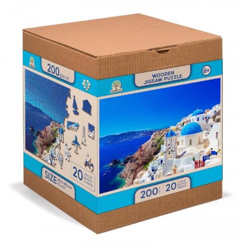 neuveden: Wooden City Puzzle 2v1 Řecko - Santorini 200 dílků