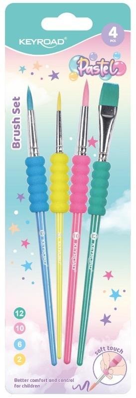 neuveden: Sada štětců KEYROAD Pastel - 4 ks